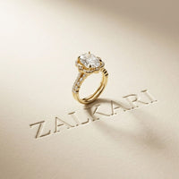 4.00 Ct Oval Cut Moissanite Signature Bloom Ring Set for Women