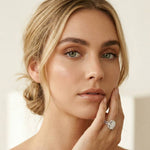 4.00 Ct Oval Cut Moissanite Signature Bloom Ring Set for Women