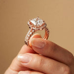 3.55 Ct Princess Cut Moissanite Floral Elegance Ring Set for Women