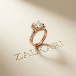 3.55 Ct Princess Cut Moissanite Floral Elegance Ring Set for Women