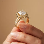 3.55 Ct Princess Cut Moissanite Floral Elegance Ring Set for Women