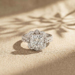 3.55 Ct Princess Cut Moissanite Floral Elegance Ring Set for Women
