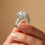 3.55 Ct Princess Cut Moissanite Floral Elegance Ring Set for Women