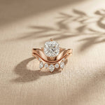 2.85 Ct Cushion Cut Moissanite Tiara Ring Set for Women
