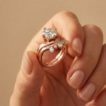 2.85 Ct Cushion Cut Moissanite Tiara Ring Set for Women