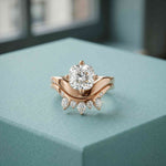 2.85 Ct Cushion Cut Moissanite Tiara Ring Set for Women
