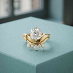 2.85 Ct Cushion Cut Moissanite Tiara Ring Set for Women