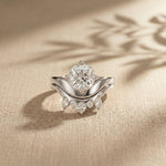 2.85 Ct Cushion Cut Moissanite Tiara Ring Set for Women