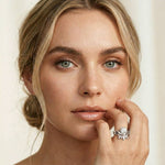 2.85 Ct Cushion Cut Moissanite Tiara Ring Set for Women