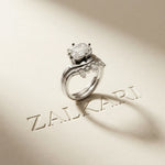 2.85 Ct Emerald Cut Moissanite Regal Curve Ring Set for Women