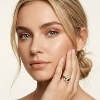 2.85 Ct Oval Cut Moissanite Modern Crown Ring Set for Women