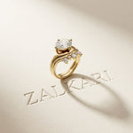 2.85 Ct Oval Cut Moissanite Modern Crown Ring Set for Women