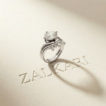 2.85 Ct Oval Cut Moissanite Modern Crown Ring Set for Women