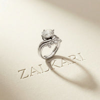 2.85 Ct Oval Cut Moissanite Modern Crown Ring Set for Women