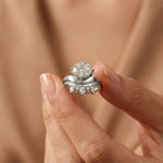 2.85 Ct Oval Cut Moissanite Modern Crown Ring Set for Women