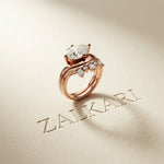 2.85 Ct Pear Cut Moissanite Regal Nest Ring Set for Women