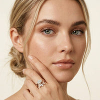 2.85 Ct Pear Cut Moissanite Regal Nest Ring Set for Women