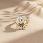 2.85 Ct Pear Cut Moissanite Regal Nest Ring Set for Women
