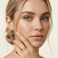 2.85 Ct Pear Cut Moissanite Regal Nest Ring Set for Women