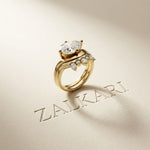 2.85 Ct Pear Cut Moissanite Regal Nest Ring Set for Women
