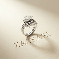 2.85 Ct Pear Cut Moissanite Regal Nest Ring Set for Women