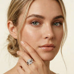 2.85 Ct Pear Cut Moissanite Regal Nest Ring Set for Women