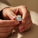 2.85 Ct Pear Cut Moissanite Regal Nest Ring Set for Women