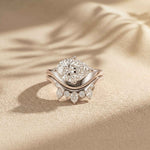 2.85 Ct Pear Cut Moissanite Regal Nest Ring Set for Women