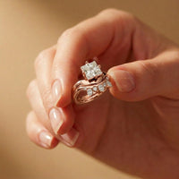 2.85 Ct Princess Cut Moissanite Tiara Accent Ring Set for Women