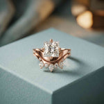 2.85 Ct Princess Cut Moissanite Tiara Accent Ring Set for Women