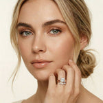 2.85 Ct Princess Cut Moissanite Tiara Accent Ring Set for Women