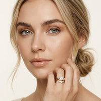 2.85 Ct Princess Cut Moissanite Tiara Accent Ring Set for Women