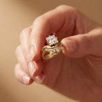 2.85 Ct Princess Cut Moissanite Tiara Accent Ring Set for Women