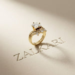 2.85 Ct Princess Cut Moissanite Tiara Accent Ring Set for Women