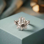 2.85 Ct Princess Cut Moissanite Tiara Accent Ring Set for Women