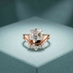 2.85 Ct Radiant Cut Moissanite Royal Enhancer Ring Set for Women