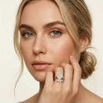 2.85 Ct Radiant Cut Moissanite Royal Enhancer Ring Set for Women
