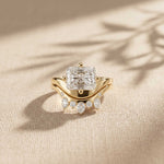 2.85 Ct Radiant Cut Moissanite Royal Enhancer Ring Set for Women