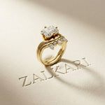 2.85 Ct Radiant Cut Moissanite Royal Enhancer Ring Set for Women