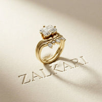 2.85 Ct Radiant Cut Moissanite Royal Enhancer Ring Set for Women