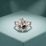 2.85 Ct Radiant Cut Moissanite Royal Enhancer Ring Set for Women