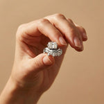 2.85 Ct Radiant Cut Moissanite Royal Enhancer Ring Set for Women