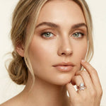 2.85 Ct Round Cut Moissanite Crowned Contour Ring Set for Women