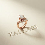 2.85 Ct Round Cut Moissanite Crowned Contour Ring Set for Women