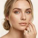 2.85 Ct Round Cut Moissanite Crowned Contour Ring Set for Women