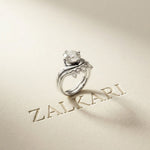 2.85 Ct Round Cut Moissanite Crowned Contour Ring Set for Women