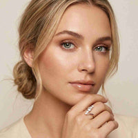 2.00 Ct Round Cut Moissanite Floating Chevron Ring for Women