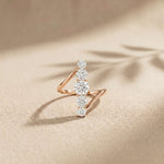 2.00 Ct Round Cut Moissanite Floating Chevron Ring for Women