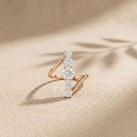 2.00 Ct Round Cut Moissanite Floating Chevron Ring for Women