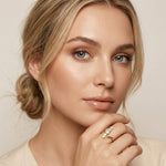 2.00 Ct Round Cut Moissanite Floating Chevron Ring for Women